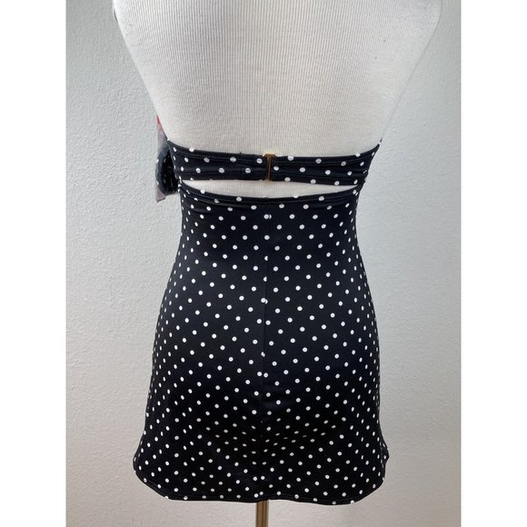 *New Spanx Retro Dresskini Polka Dot Swim Underwire Molded Cups Tankini Top-6 - Picture 4 of 13